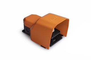 PDK Serisi Metal Korumalı 2*(1NO+1NC) Tekli Turuncu Plastik Pedal